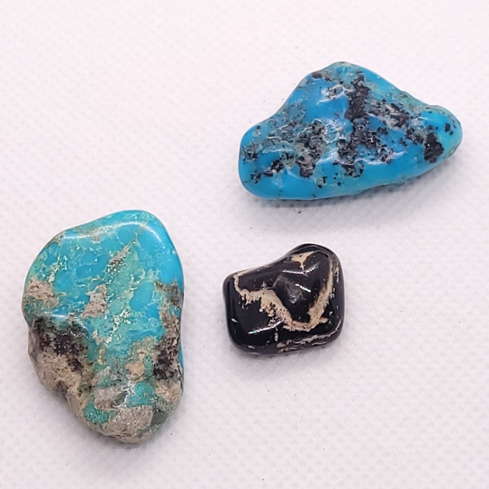 Turquoise Cabochon Lot 3 Loose Stones Matrix Southwestern Jewelry Making